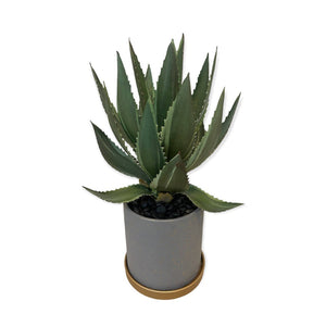Artificial Potted Agave in Grey Pot (0.40m)