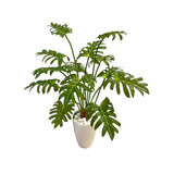 Potted Artificial Philodendron Bush in White Melanie Pot (0.7m)